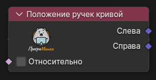 Нода Положение ручек кривой