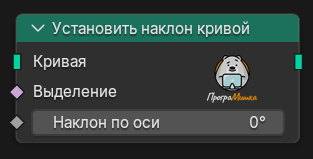 Нода Установить наклон кривой