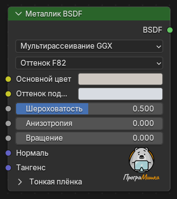 Нода Металлик BSDF